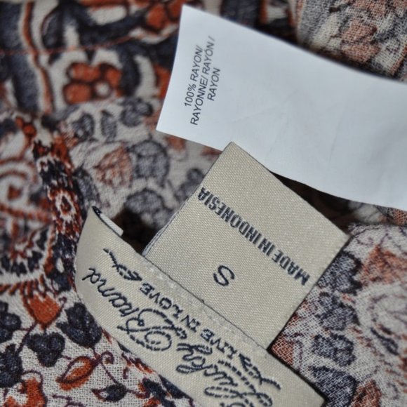 LUCKY BRAND Cinnamon Stick Katrina Peasant Top S - Picture 8 of 8